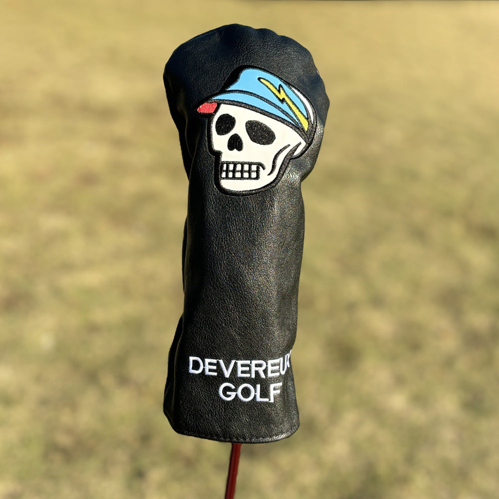 Black Golf Club Covers Skull Embroidery Driver Headcover Fairway 3 Wood Headcover Hybrid Headcover for Your Selection fits for All Brands