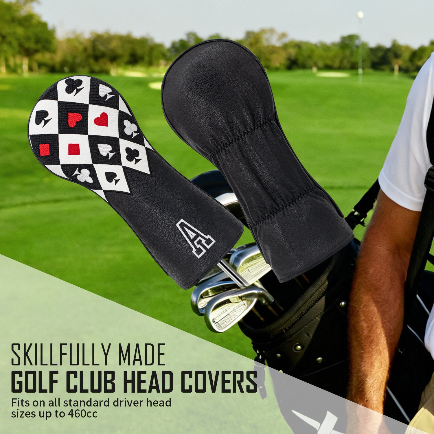 Vintage Poker Golf Club Head Covers Leather Golf Headcover