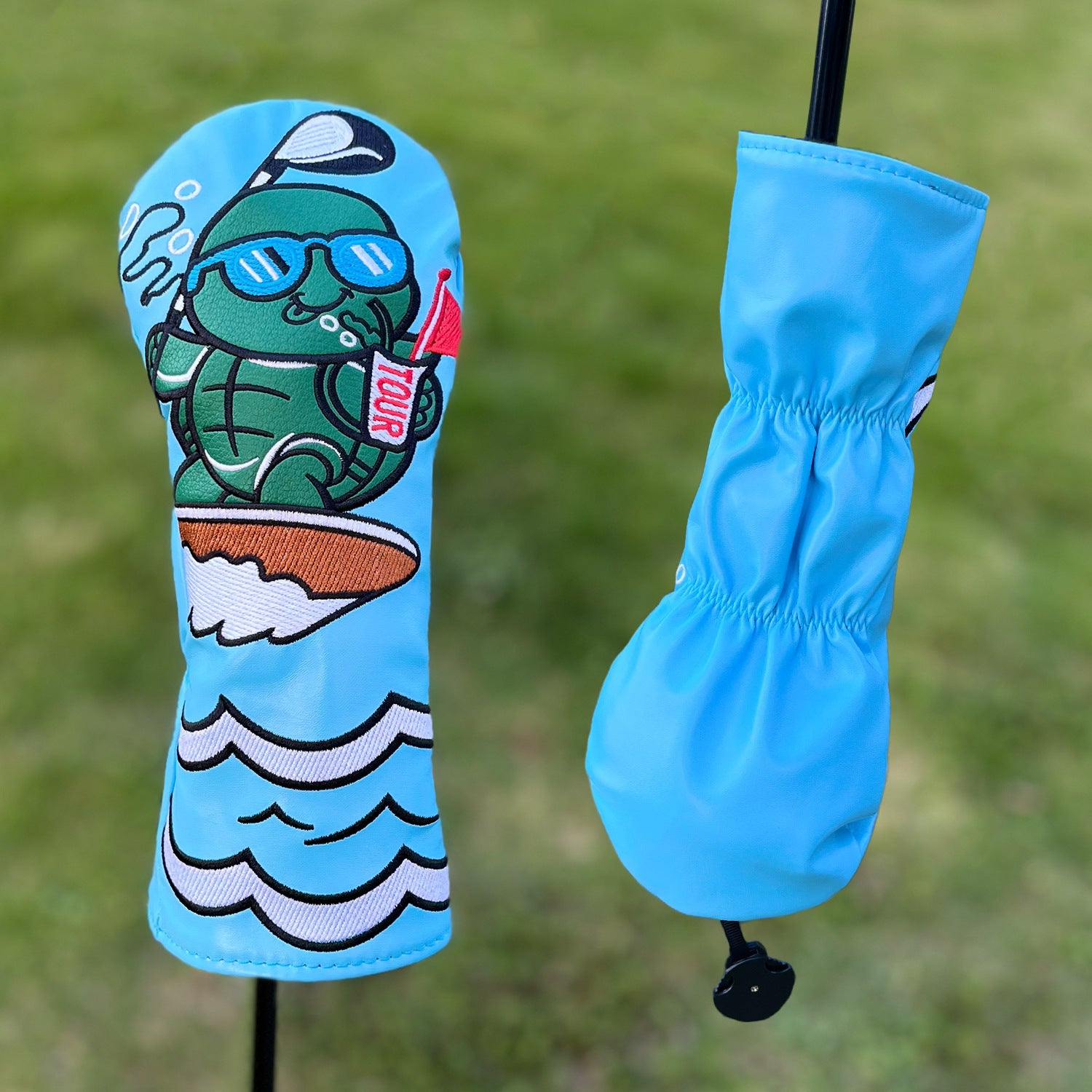 Golf Club Covers for Woods  Anime Turtle Embroidery PU Leather Premium