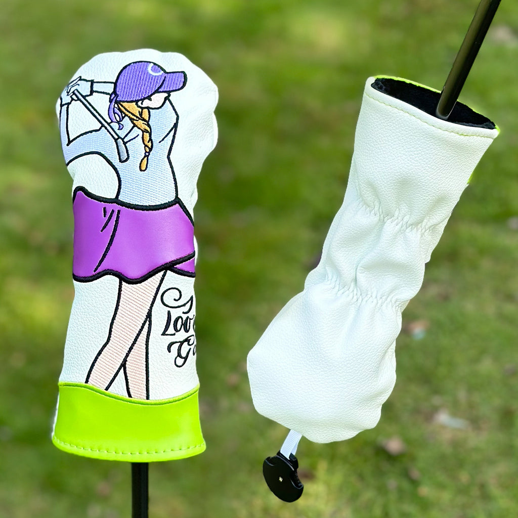 Cartoon Sporty Girl Golf Club Head Covers, Ideal Christmas Gifts for Women