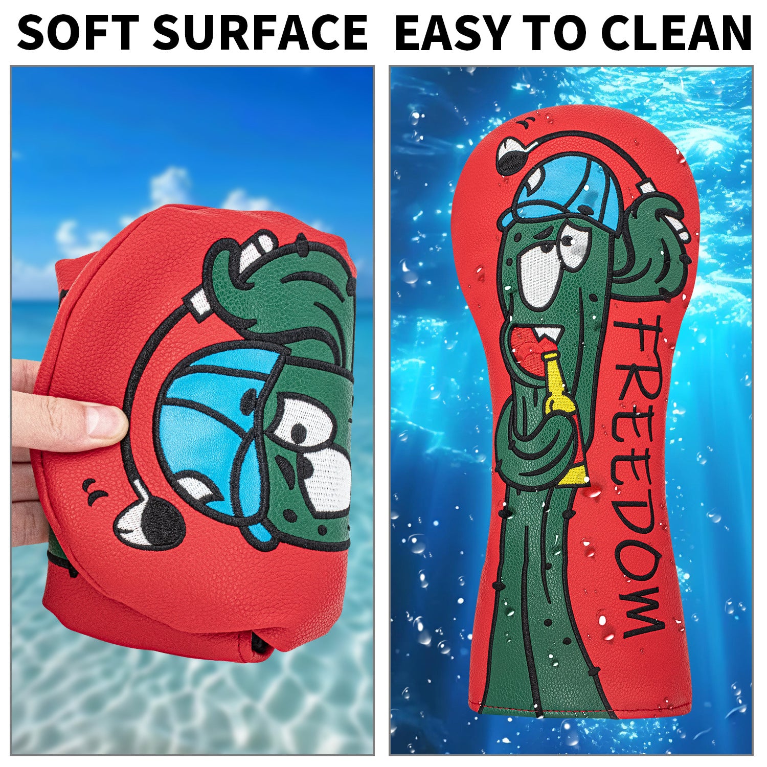 Funny Cactus Embroidery Golf Club Head Cover