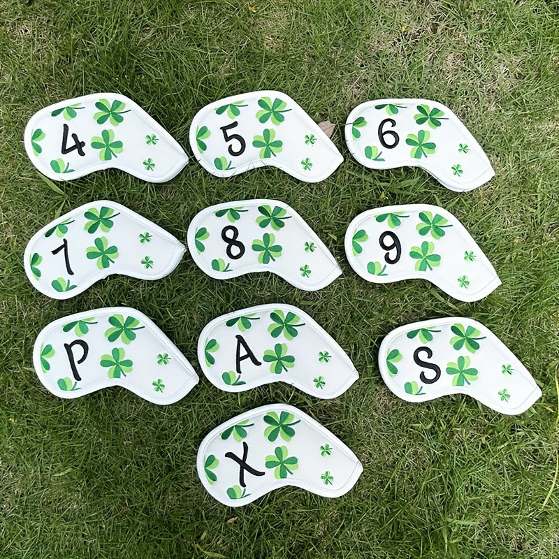 Four-Leaf Clover Embroidered golf club iron covers