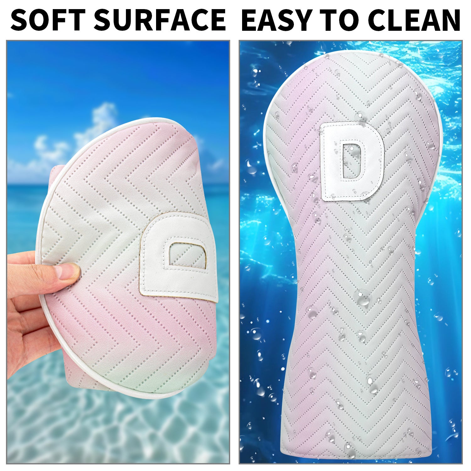 Women's Golf Club Covers Pink-Green Gradient Embroidery