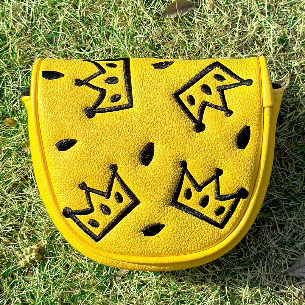 Square Putter Cover Crown Embroidery PU Leather