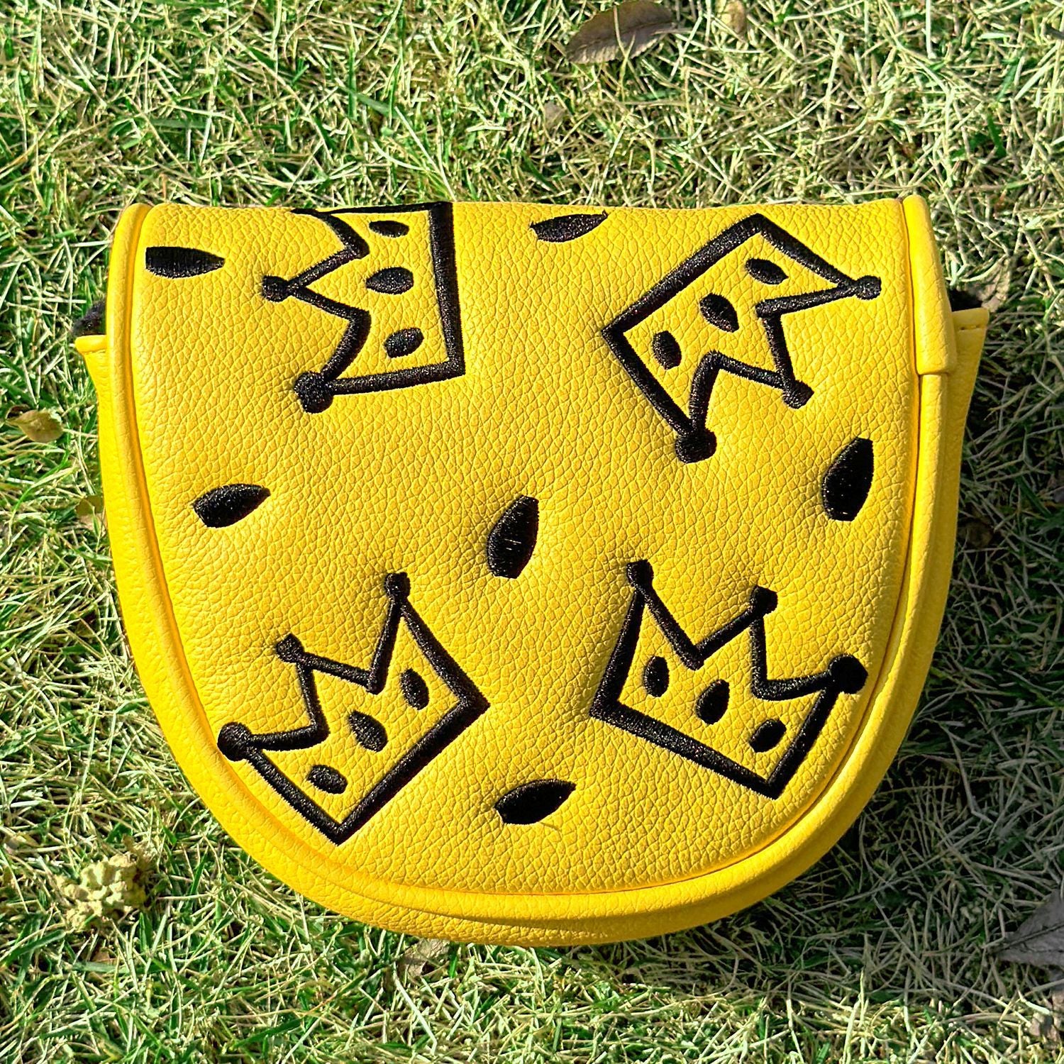 Square Putter Cover Crown Embroidery PU Leather