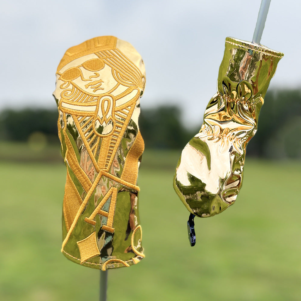 Poker Golf Headcover Golf Club Covers Fairway Wood Cover Headcover with Premium Synthetic Leather Material Embroidery Poker Pattern Fits for All Brand Golf Clubs.