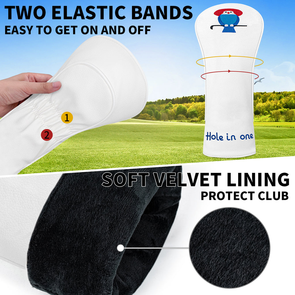 Birdie Headcover with "Hole in One" Embroidery