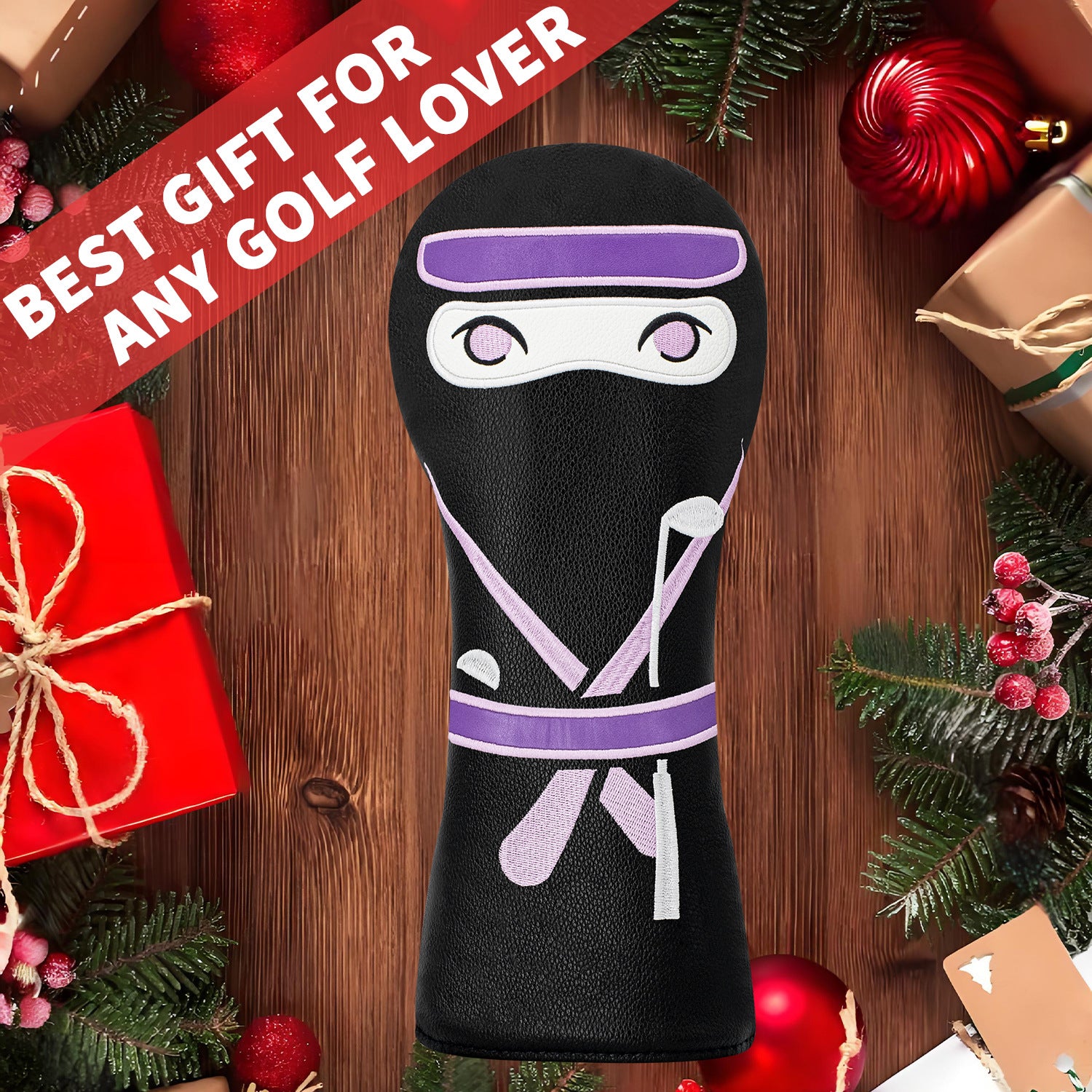 Golf Cover Set Creative Cartoon ninja for Men and Women  Fits Any Size