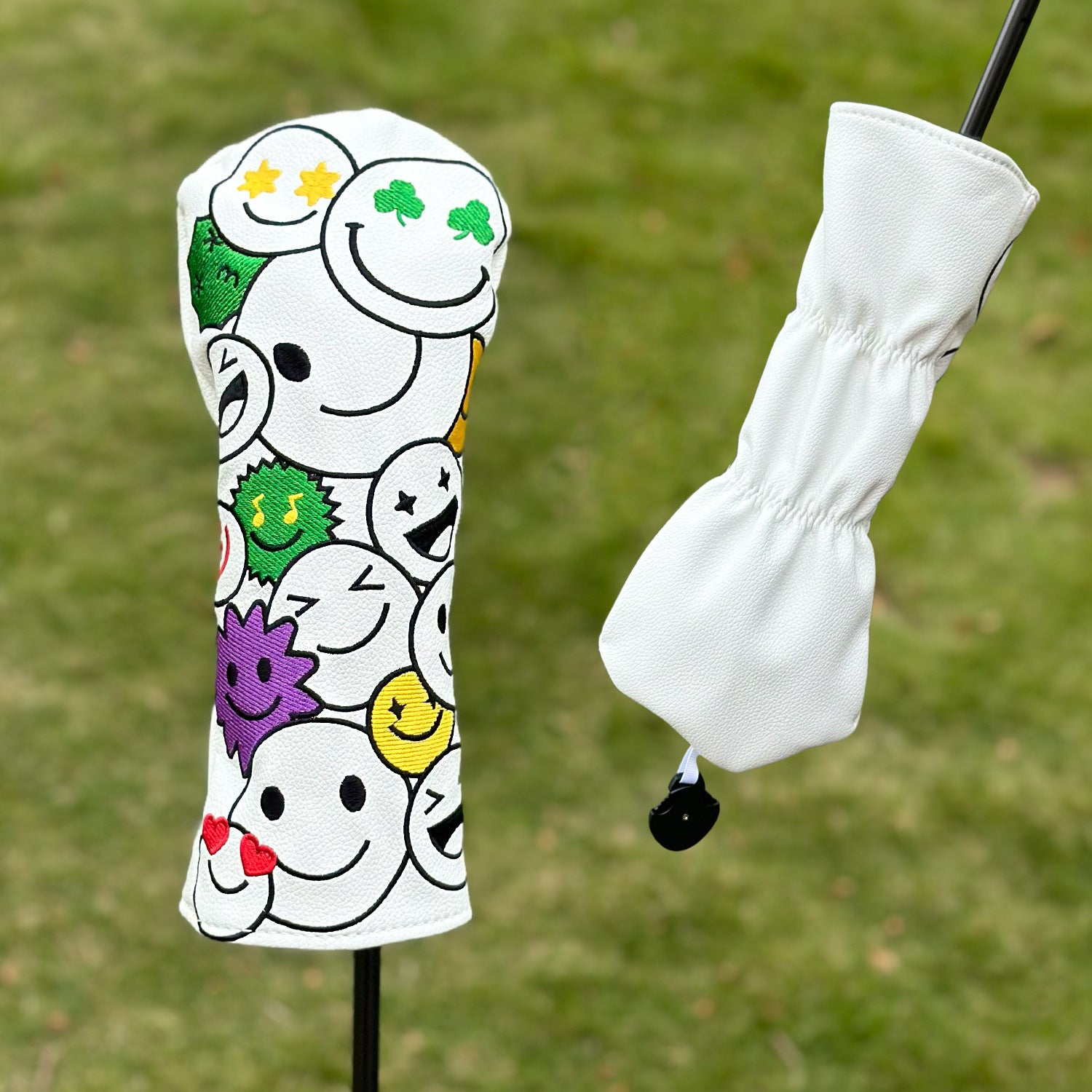 Cartoon Smiley Face Doodle Golf Club Head Covers