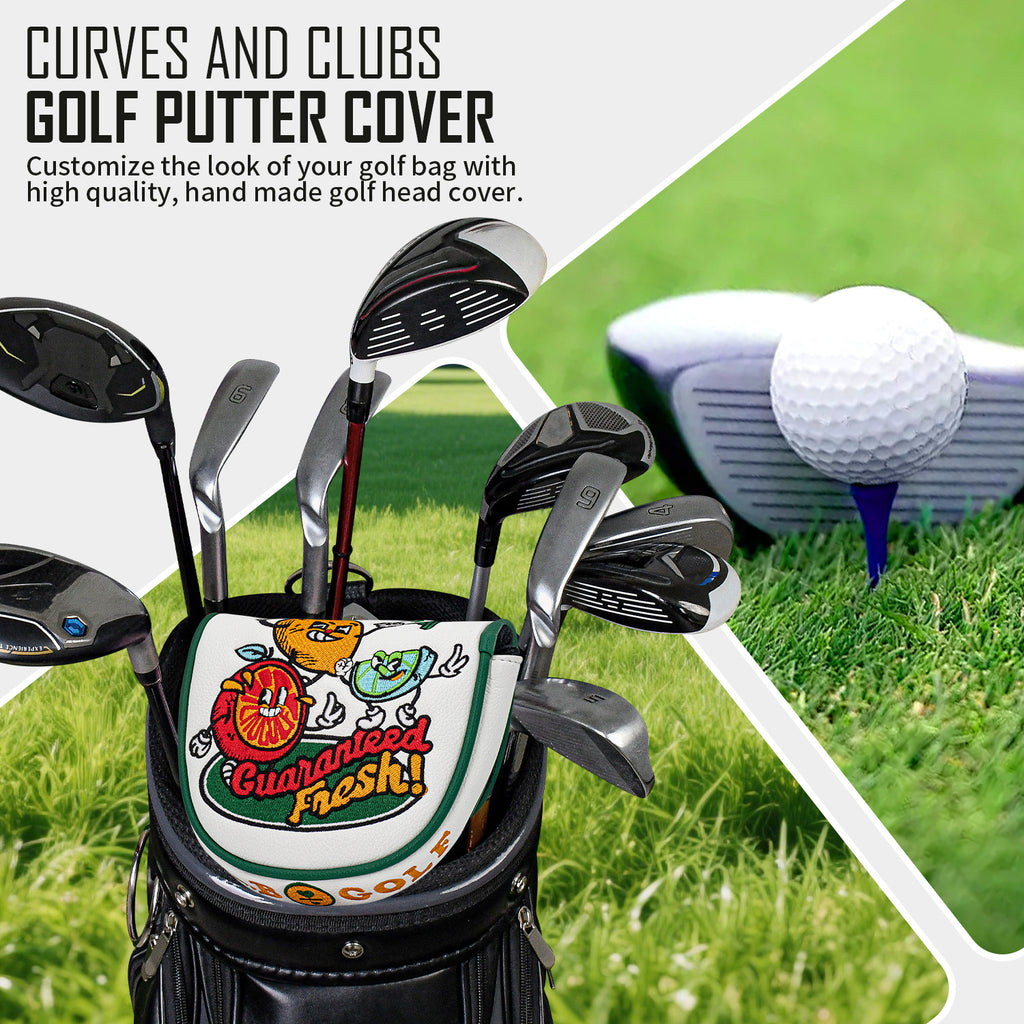 Golf Half Mallet Putter Cover Headcover  Creative Fruit Embroidery Gift for Men Women