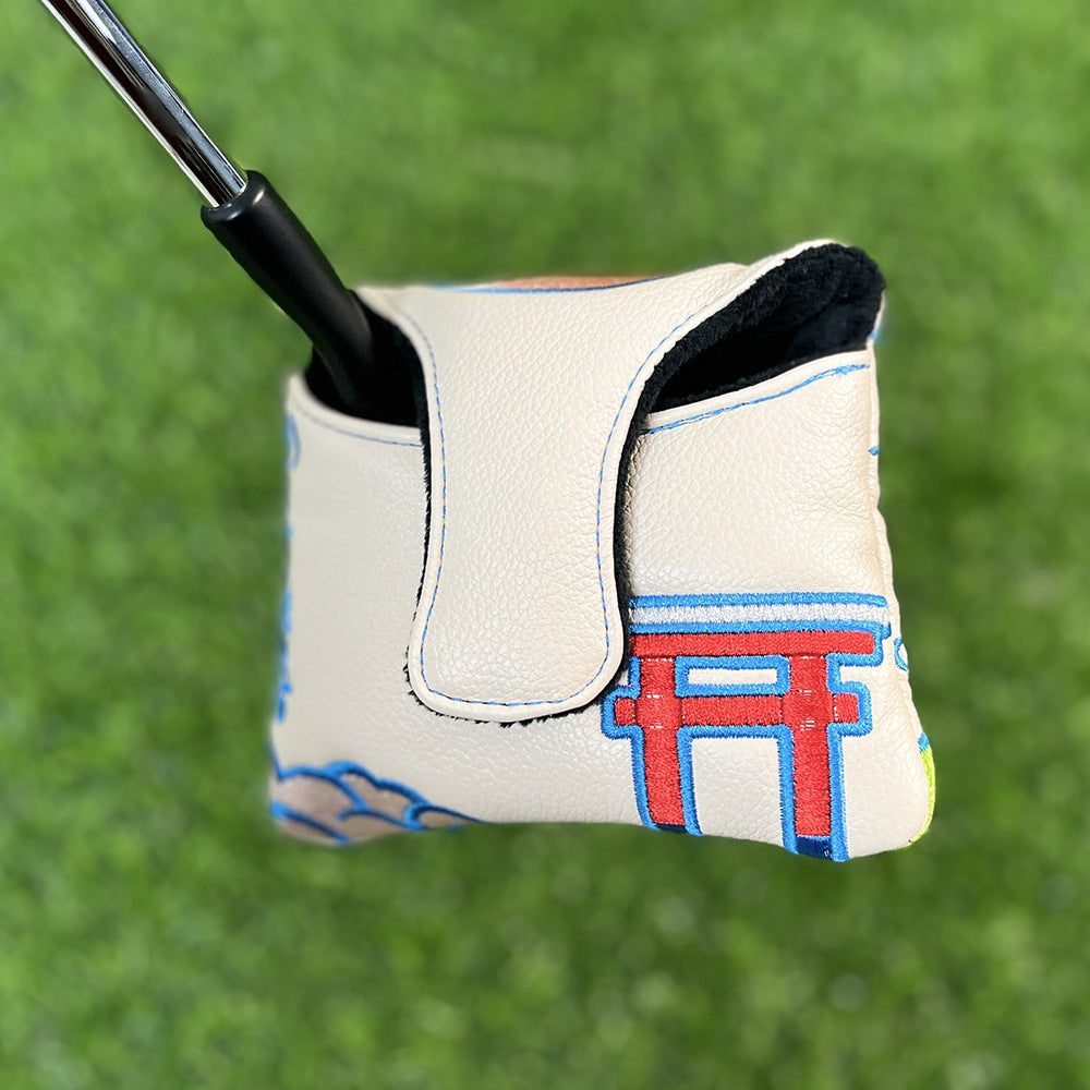 Japanese-style Embroidery personalised putter cover
