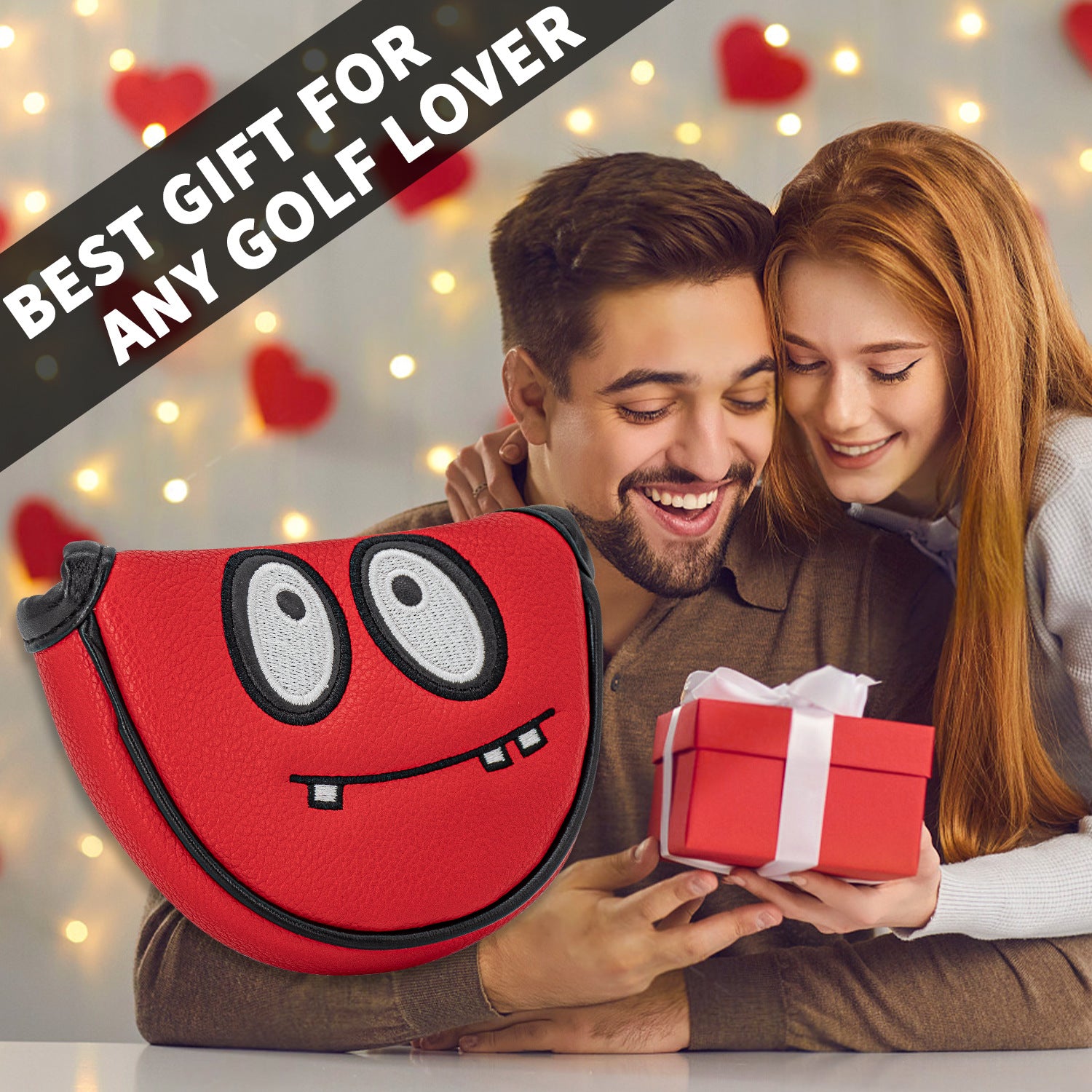 Funny Little Monster Leather Mallet Putter Covers Golf Head Covers