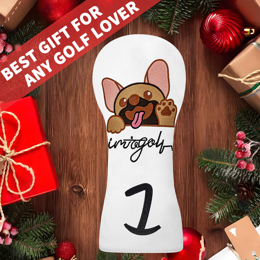 Cartoon Embroidered Dog Golf Wood Club Head Covers