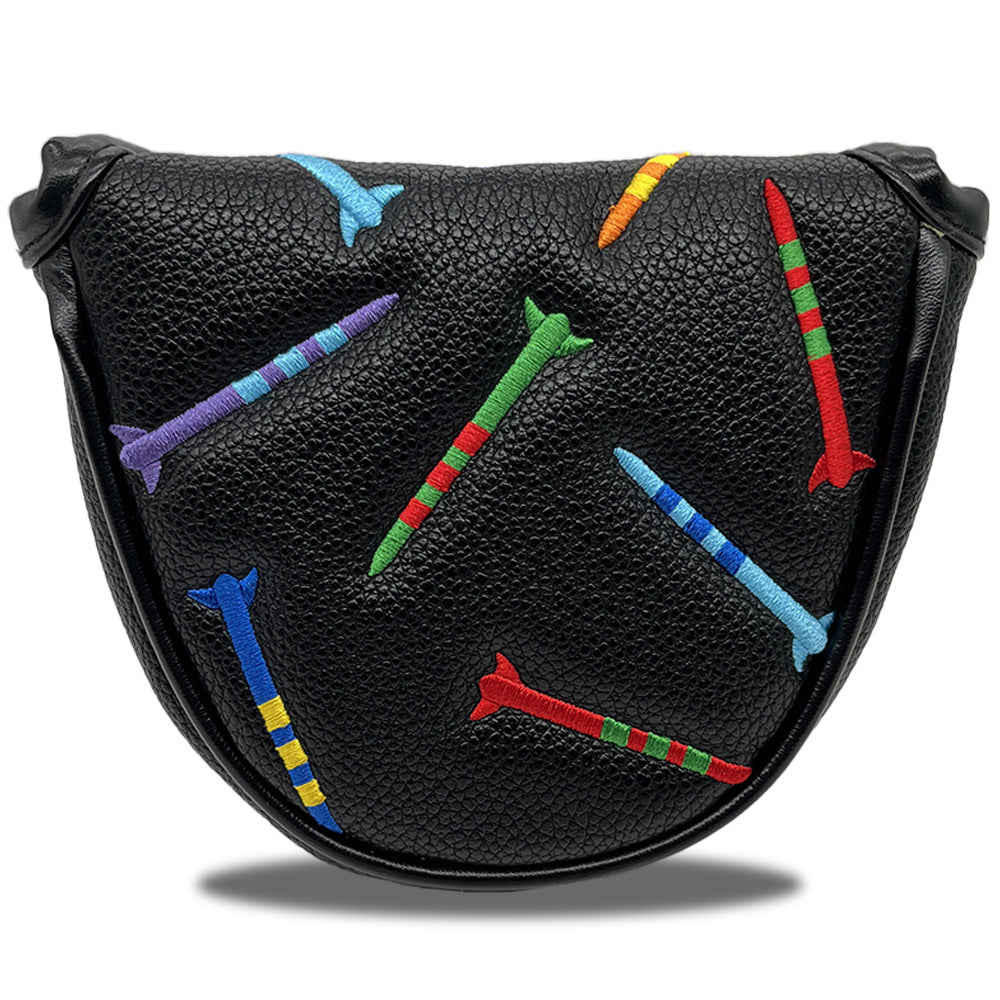 Playful rocket embroidery putter covers