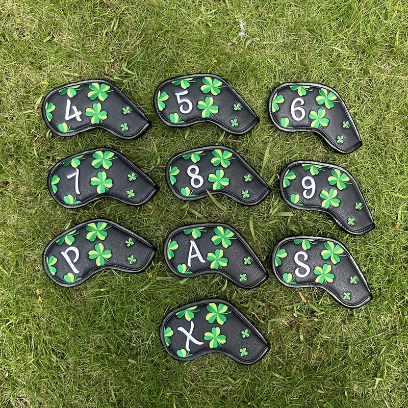 Four-Leaf Clover Embroidered golf club iron covers