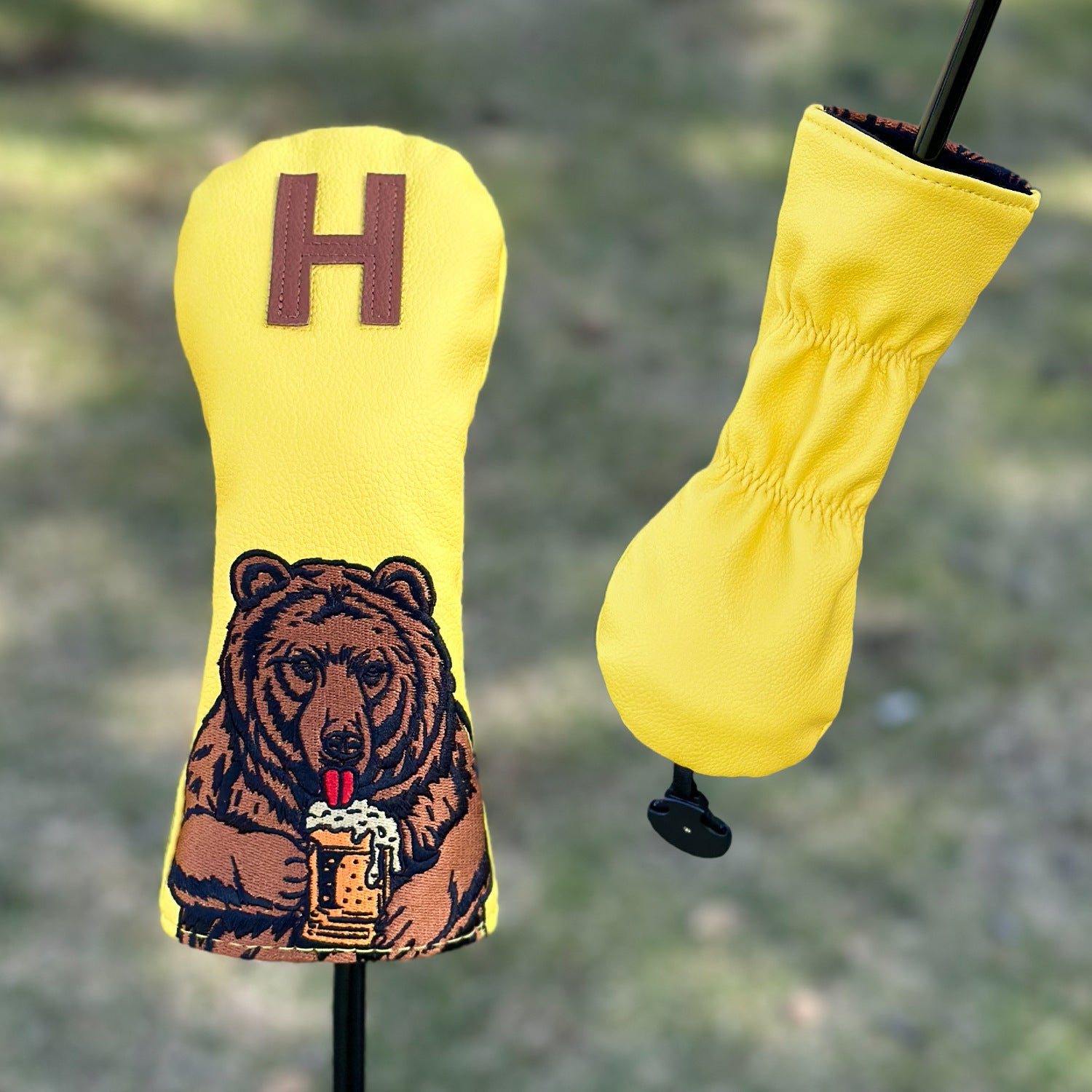 Animal Golf Club Covers Cartoon Brown Bear Embroidery