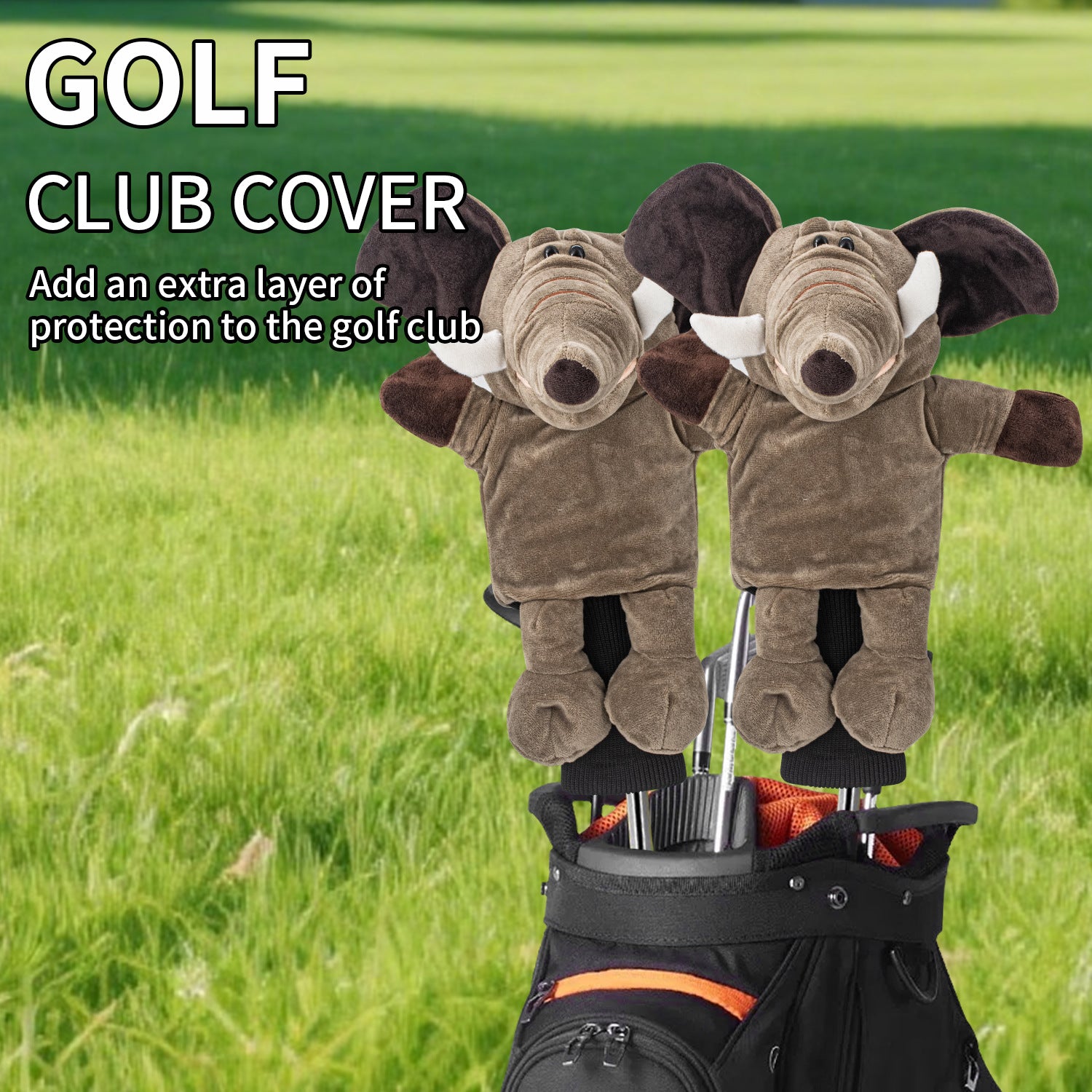 Funny Cute Animal Design Soft Functional Golf Headcover Stylish Protection for Your Clubs