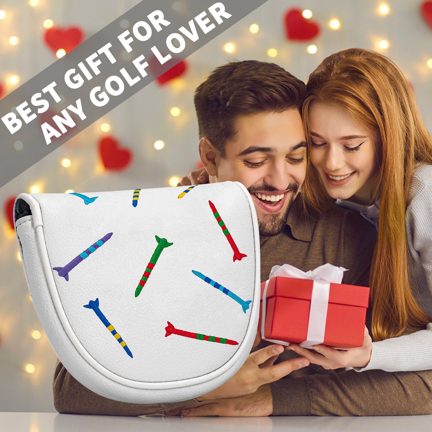 Square Putter Headcover Colorful Nail Embroidery for Most Brand