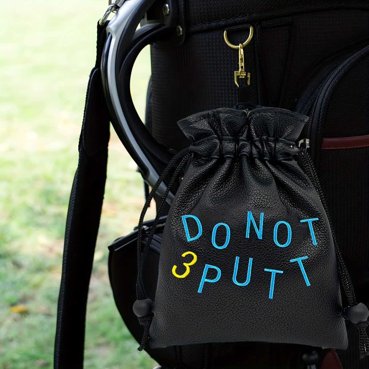 Valuables pouch for golf bag DO NOT 3 PUTT" letter embroidery for Men Women
