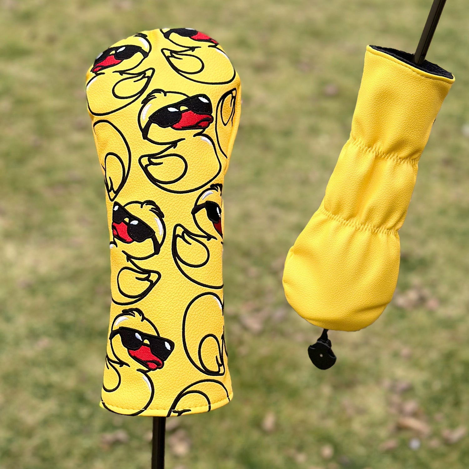 Animal Golf Covers Duckling in Sunglasses Premium Leather Golf Club Head Covers