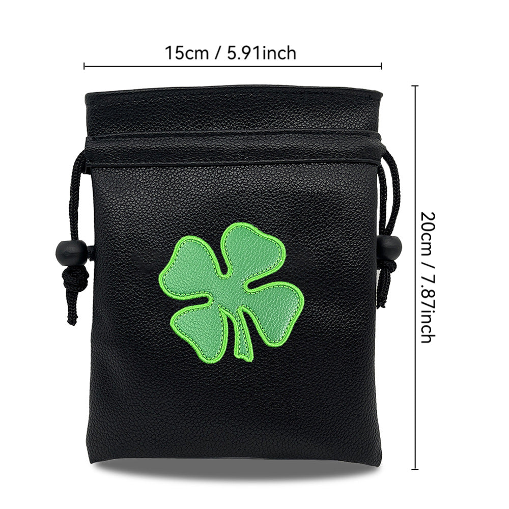 Golf Valuables Pouch,Golf Bag Pouch with Drawstrings Leather Tee Pouchs Bag