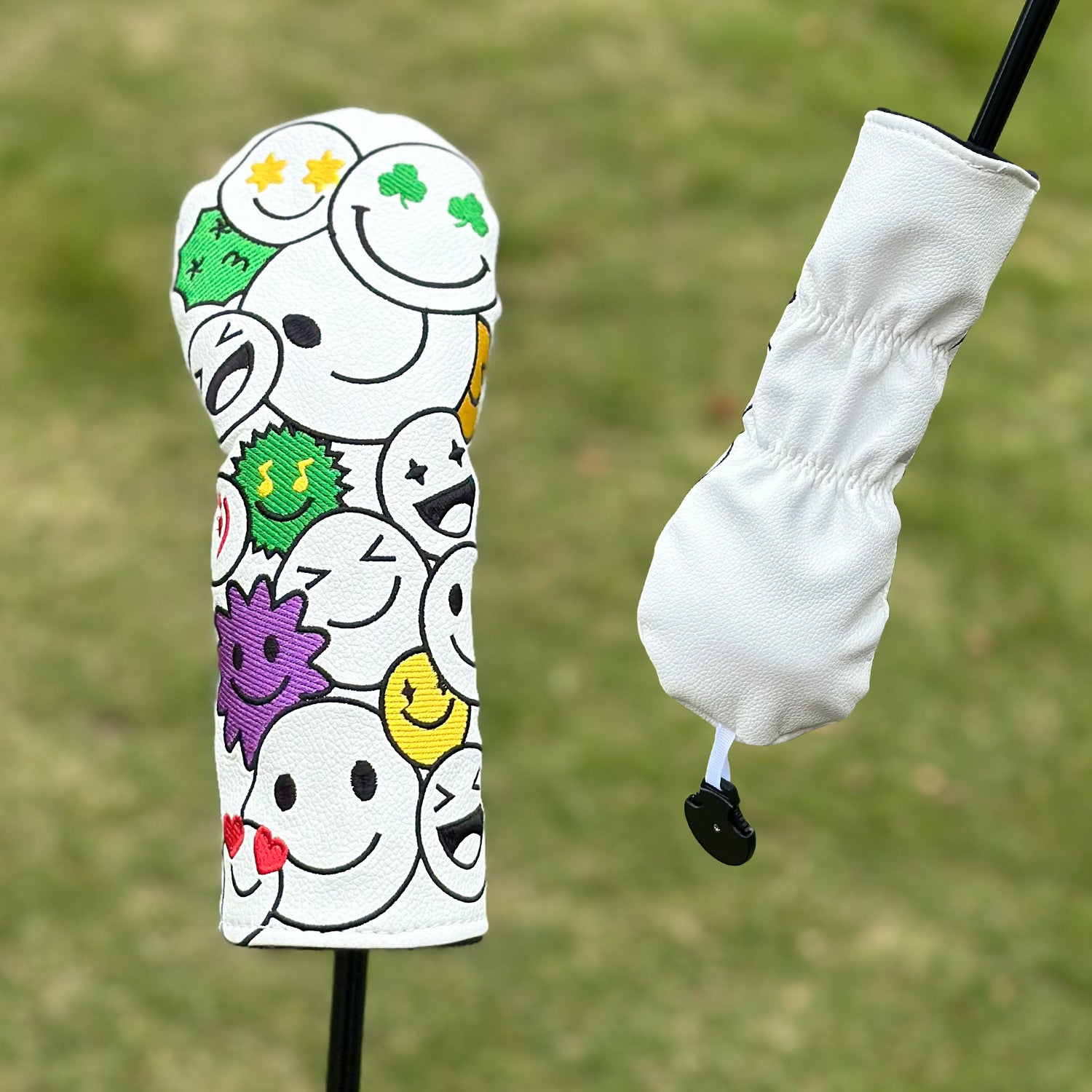 Cartoon Smiley Face Doodle Golf Club Head Covers