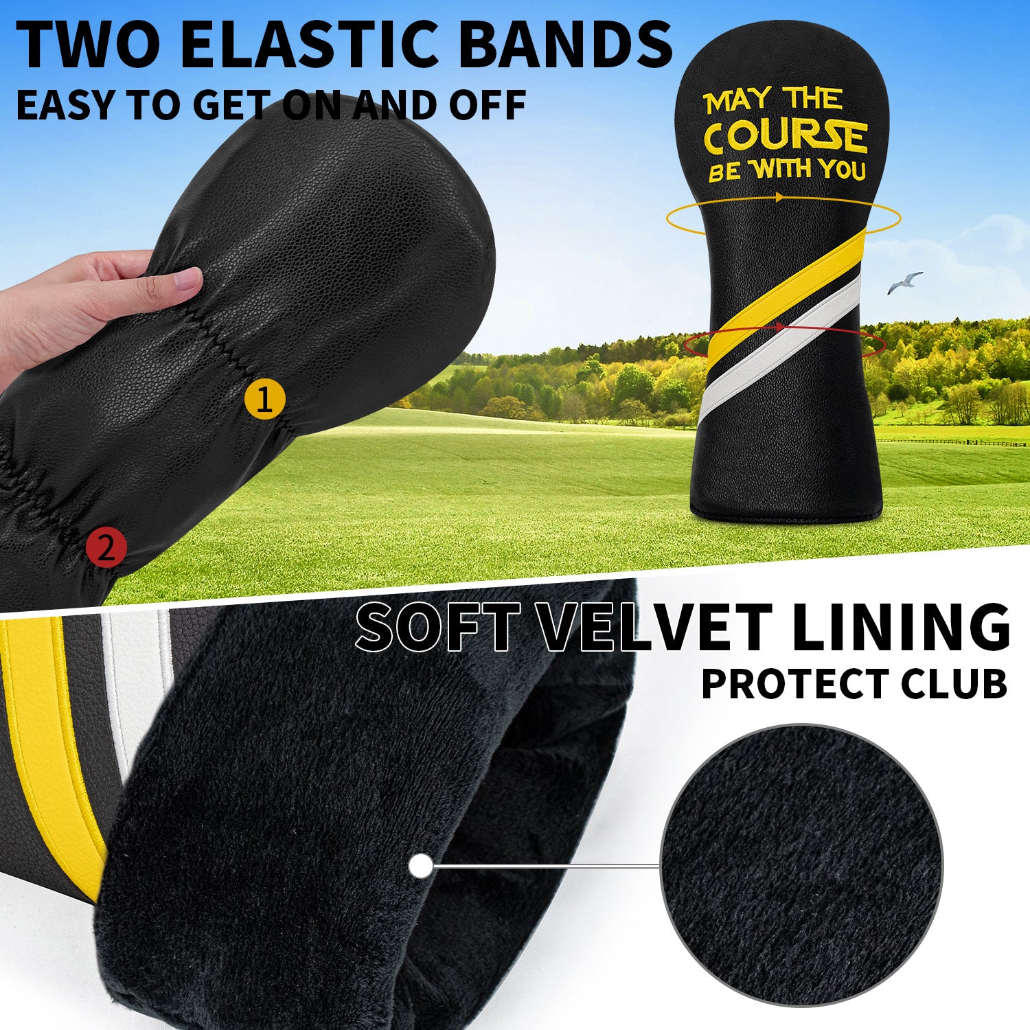 Personalized Club Head Covers Letter Embroidery for Men Women