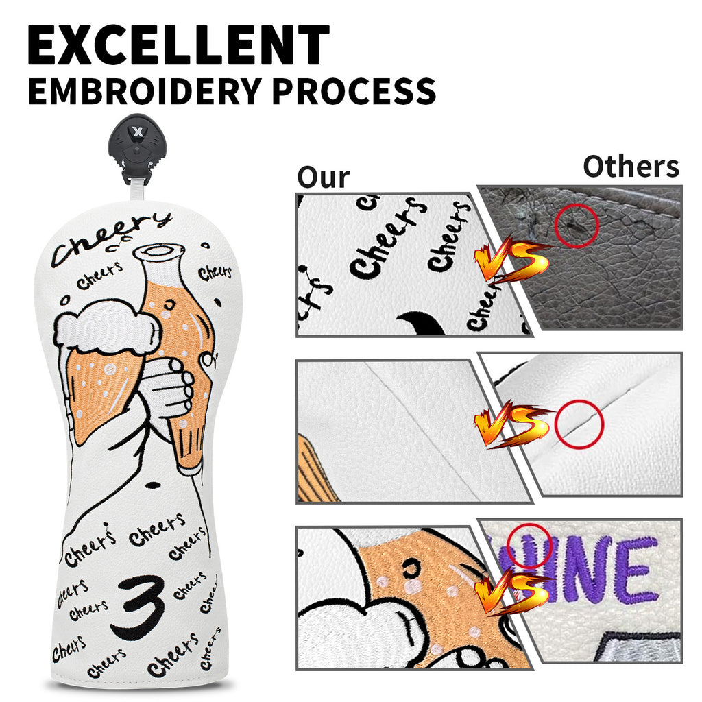 Beer Embroidery Golf Club Head Covers