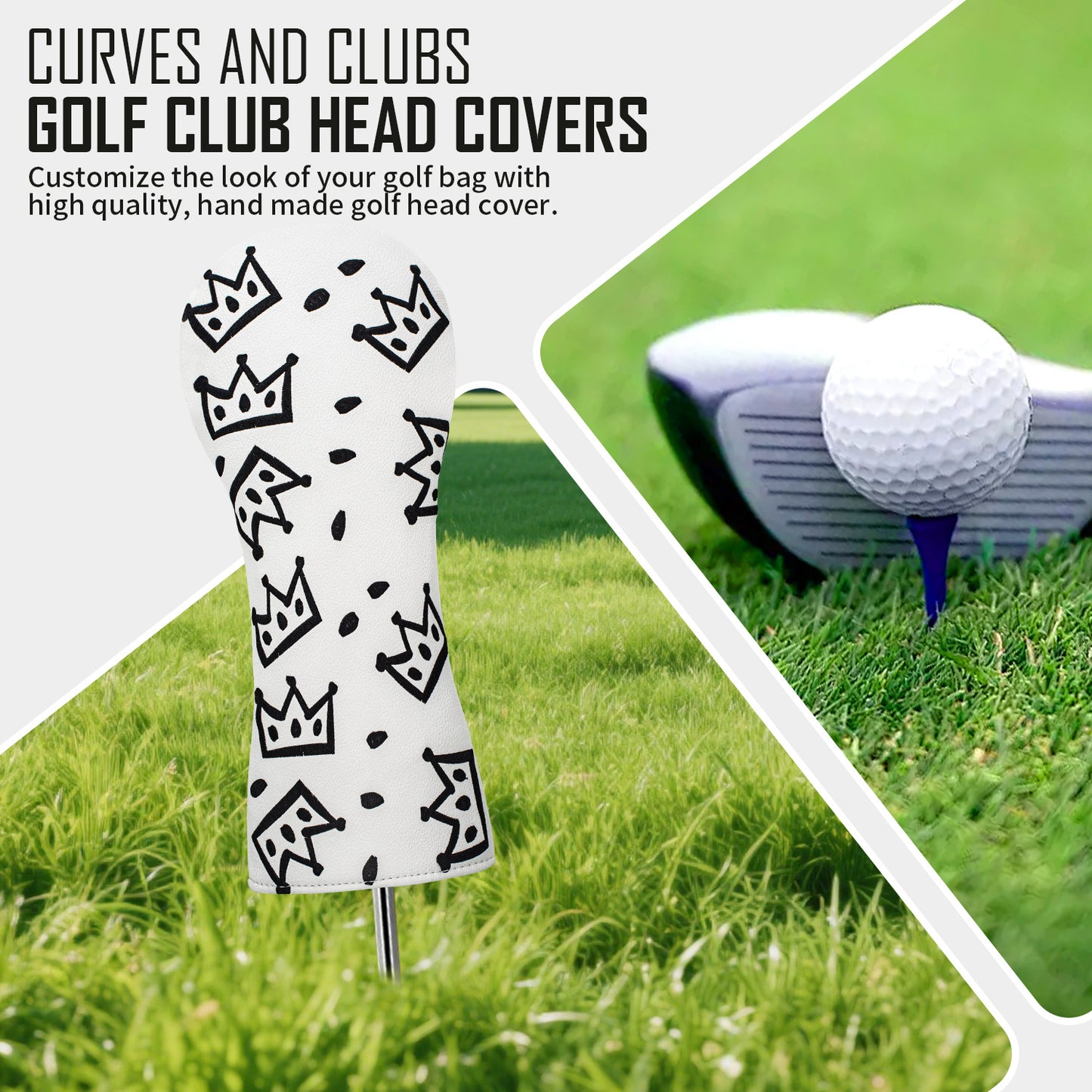 Golf Club Head Covers,4pcs or 1pc USA Golf Head Covers for Woods and Driver Fairway Hybrid - PU Leather Mallet Blade Putter for Men Women Golf Enthusiast