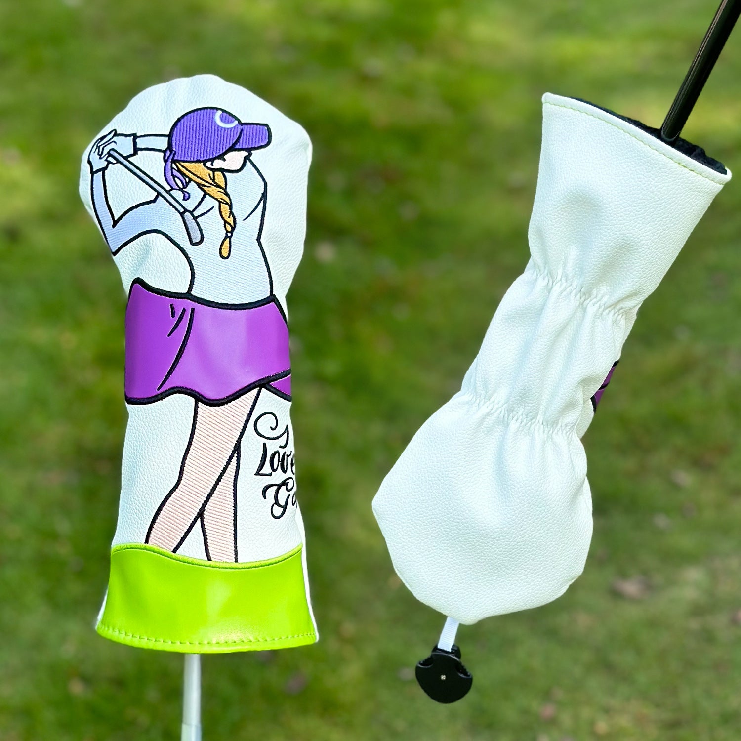 Cartoon Sporty Girl Golf Club Head Covers, Ideal Christmas Gifts for Women
