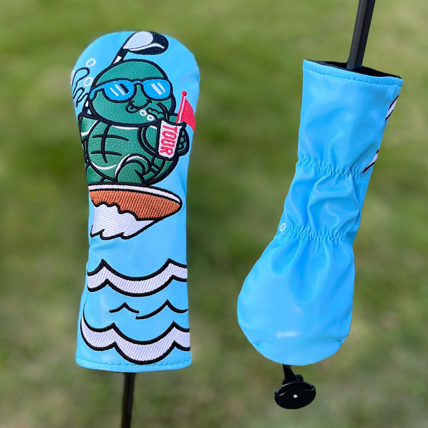 Golf Club Covers for Woods  Anime Turtle Embroidery PU Leather Premium