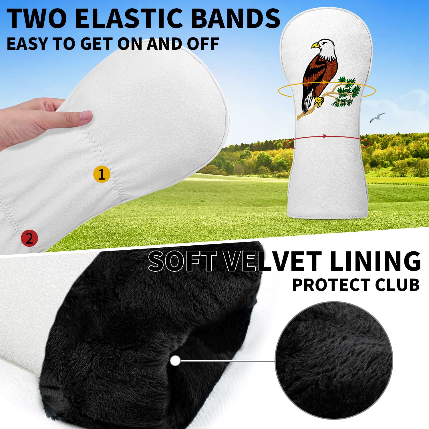 Eagle Golf Club Head Covers Premium PU Leather