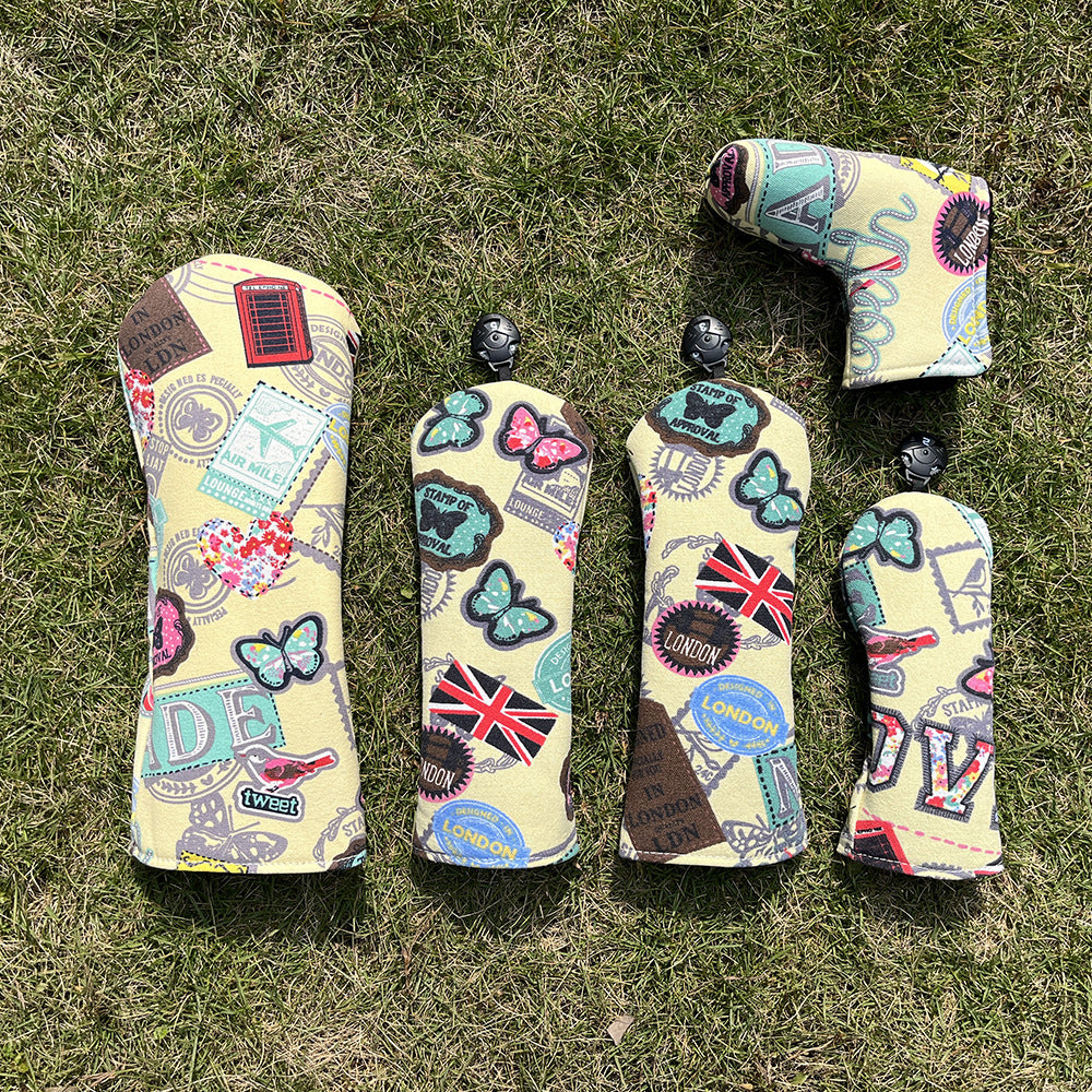 Colorful Printed Pattern Vintage Golf Club Covers