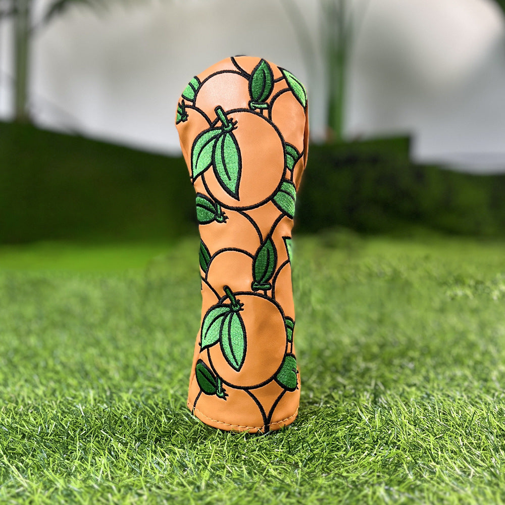 Golf Club Covers Orange Golf Head Cover Driver Covers Fairway Wood Headcover Hybrid Cover Leather Golf Headcover for Scotty Cameron Taylormade Titleist Odyssey