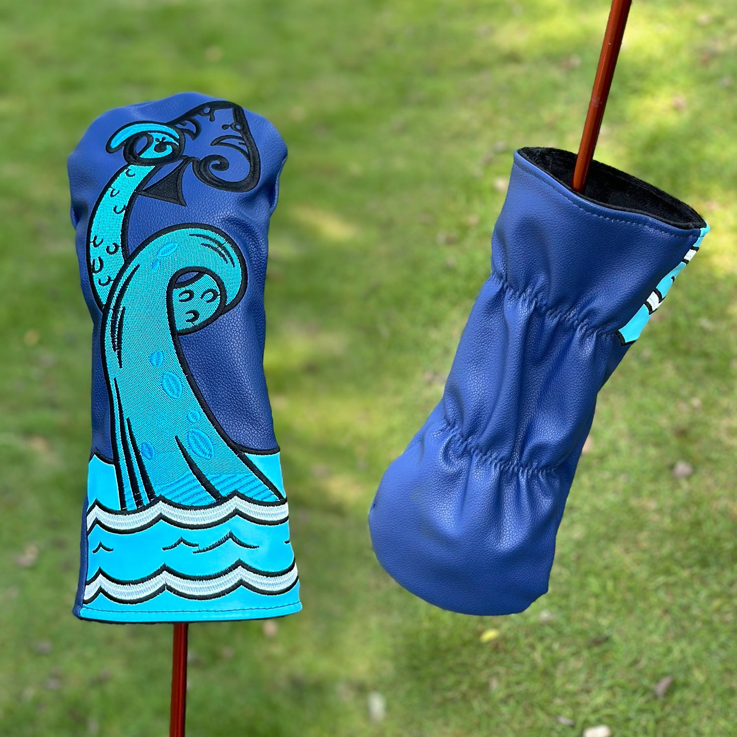 Blue Wave Embroidered Golf Club Head Covers