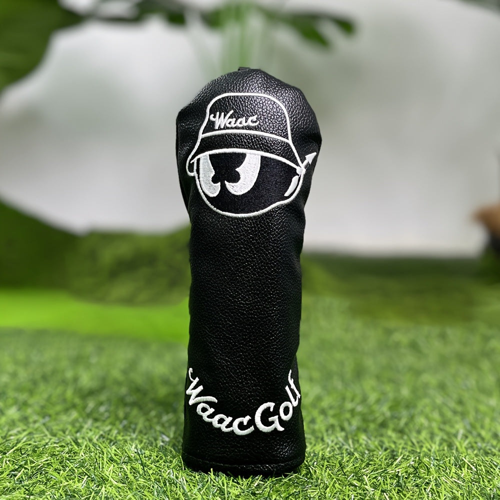Golf Headcovers Golf Club Head Covers May The Course Be with You Style Elegant Embroidery Premium Leather Driver Fairway(FW) Wood Hybrid(UT) with Number Tags, Golf Mallet Putter Cover