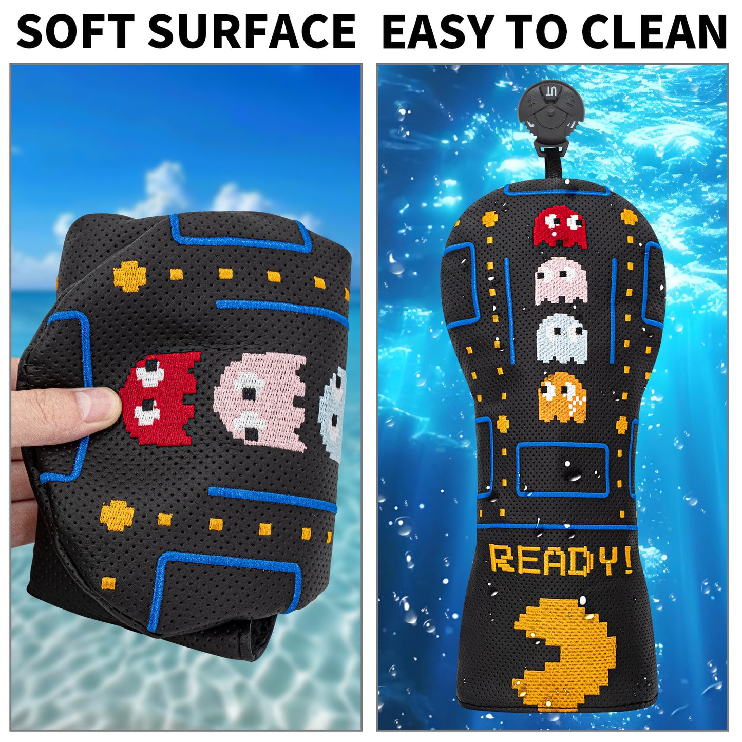 New model Golf Utility/Hybrid Head Cover, Funny PU Leather Club Covers for Women & Men