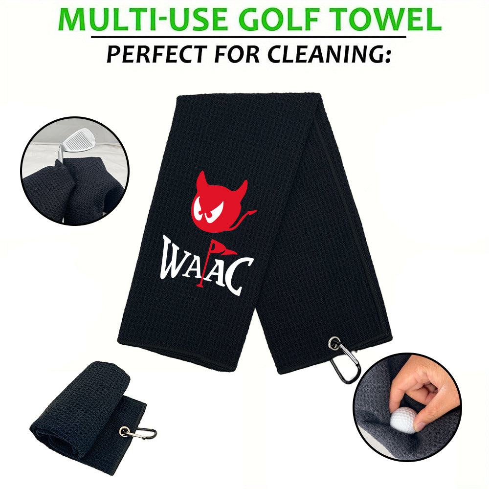 Funny Golf Towel Little Devil Embroidery for Golf Bags with Clip