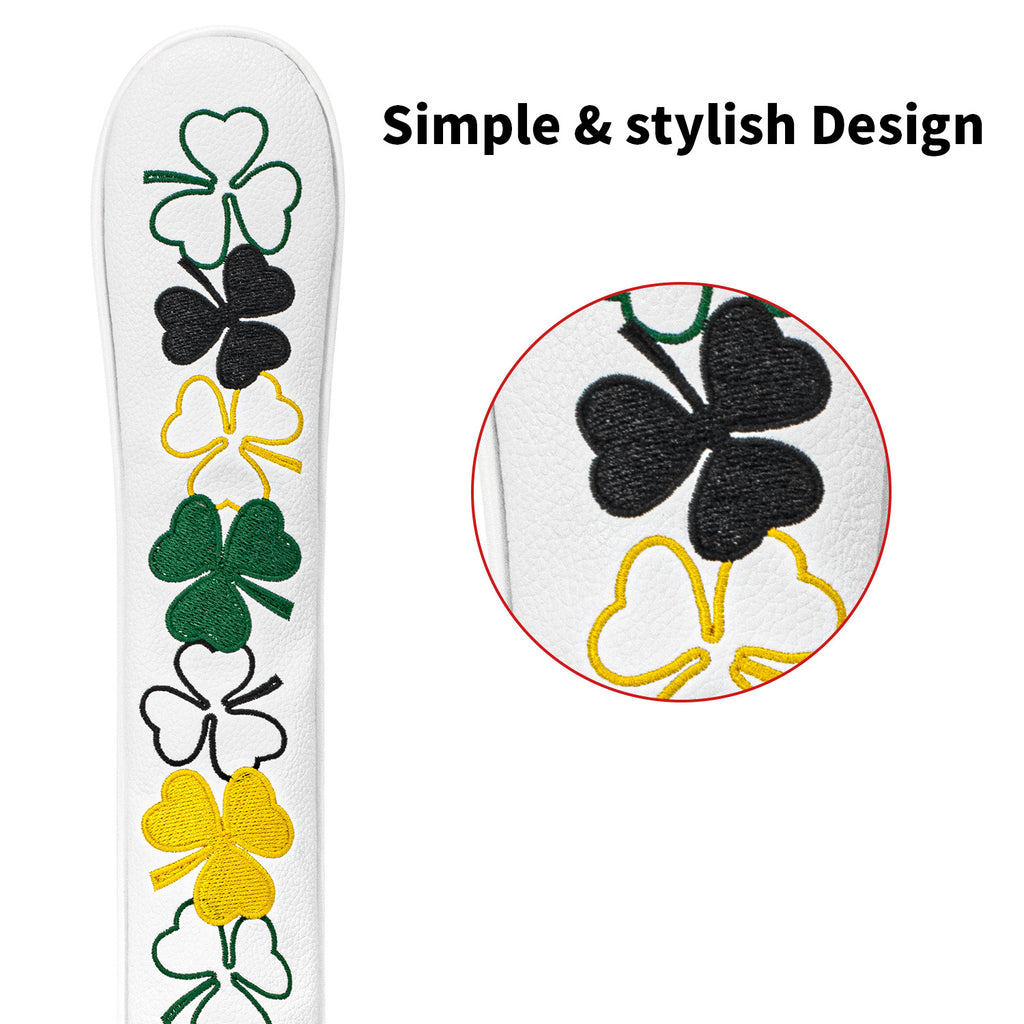 Four-Leaf Clover Embroidery alignment sticks golf cover