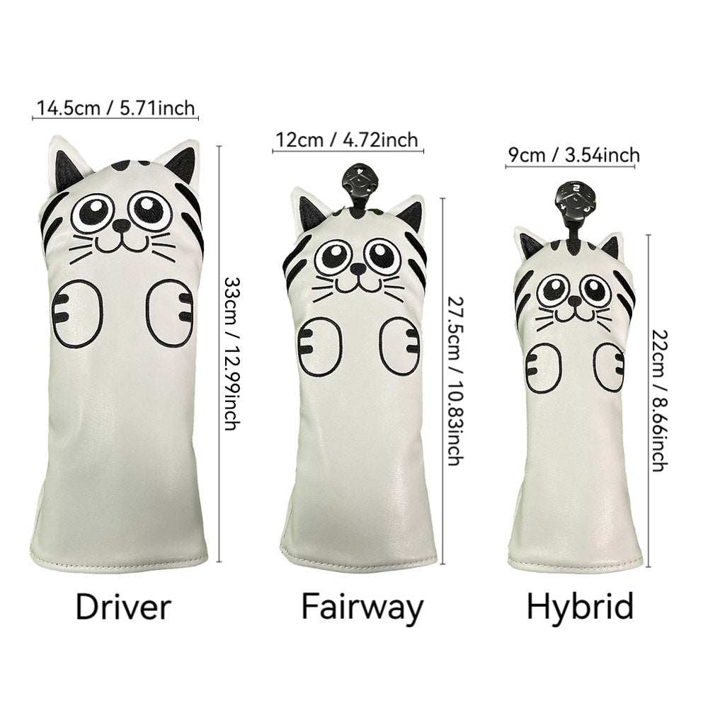 Cute Cartoon Cat Golf Club Head Covers  for Men Women