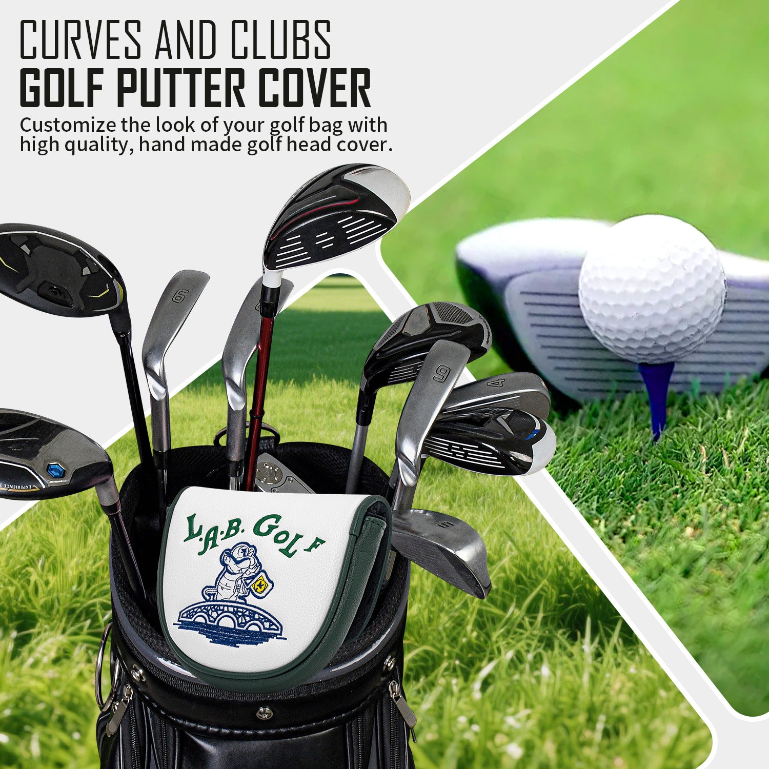 Golf Putter Covers Cartoon Embroidery LAB GOLF for Mallet Headcover