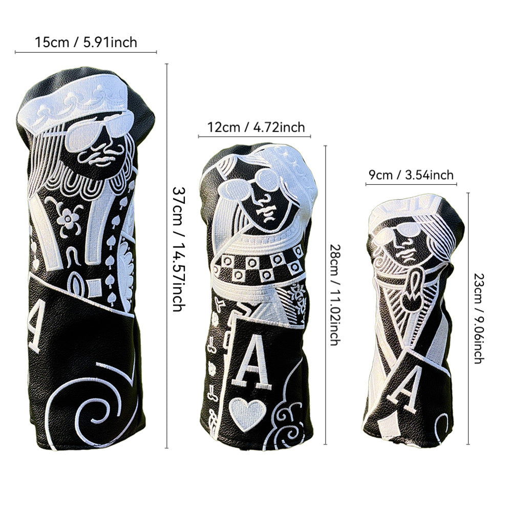 Golf Headcovers Embroidery Driver Cover Fariway Wood Headcover Hybrid Head Covers Leather Golf Club Covers for Most Brand