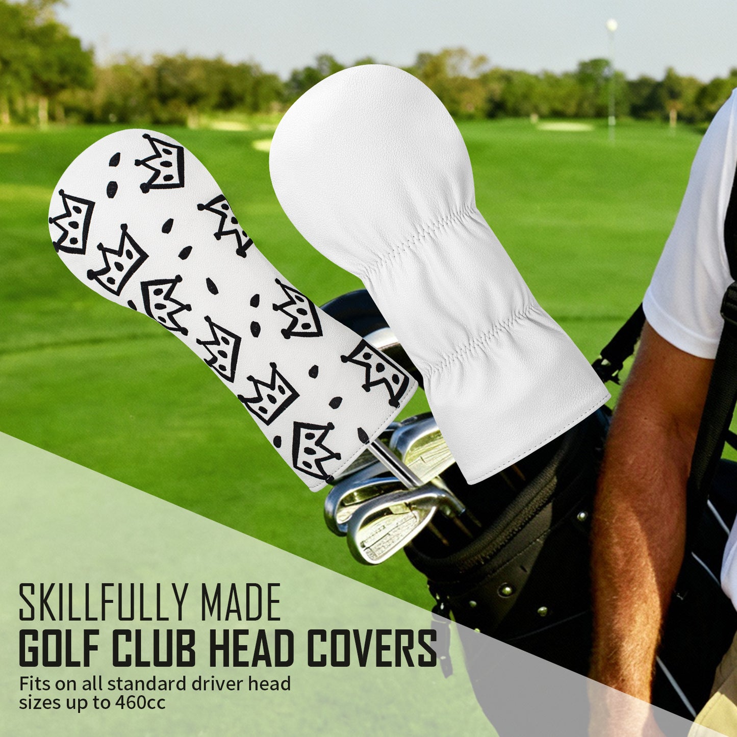 Golf Club Head Covers,4pcs or 1pc USA Golf Head Covers for Woods and Driver Fairway Hybrid - PU Leather Mallet Blade Putter for Men Women Golf Enthusiast