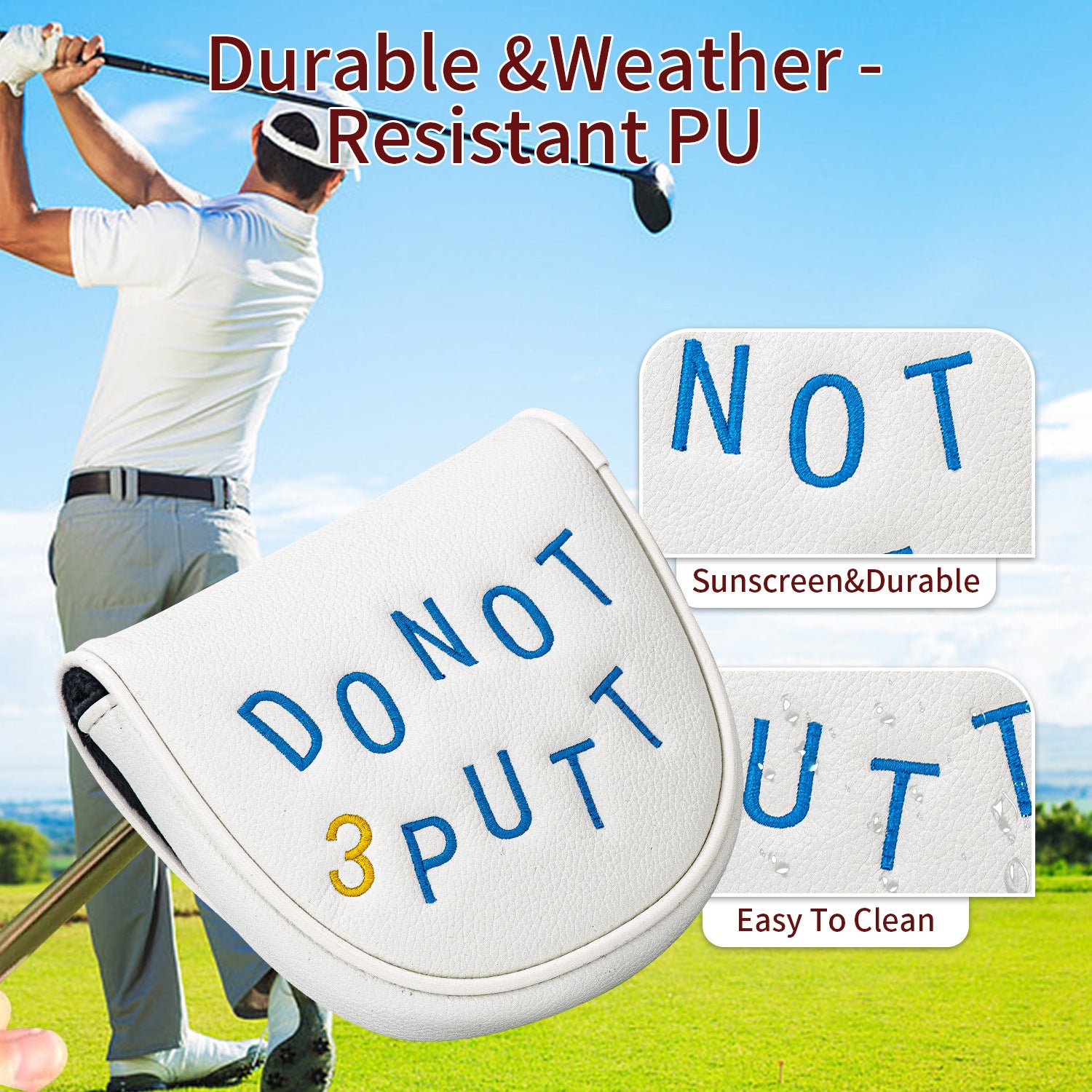 Golf Club Covers Driver Cover Fairway Wood Cover Hybrid Cover Leather Mallet Putter Cover Blade Iron Cover