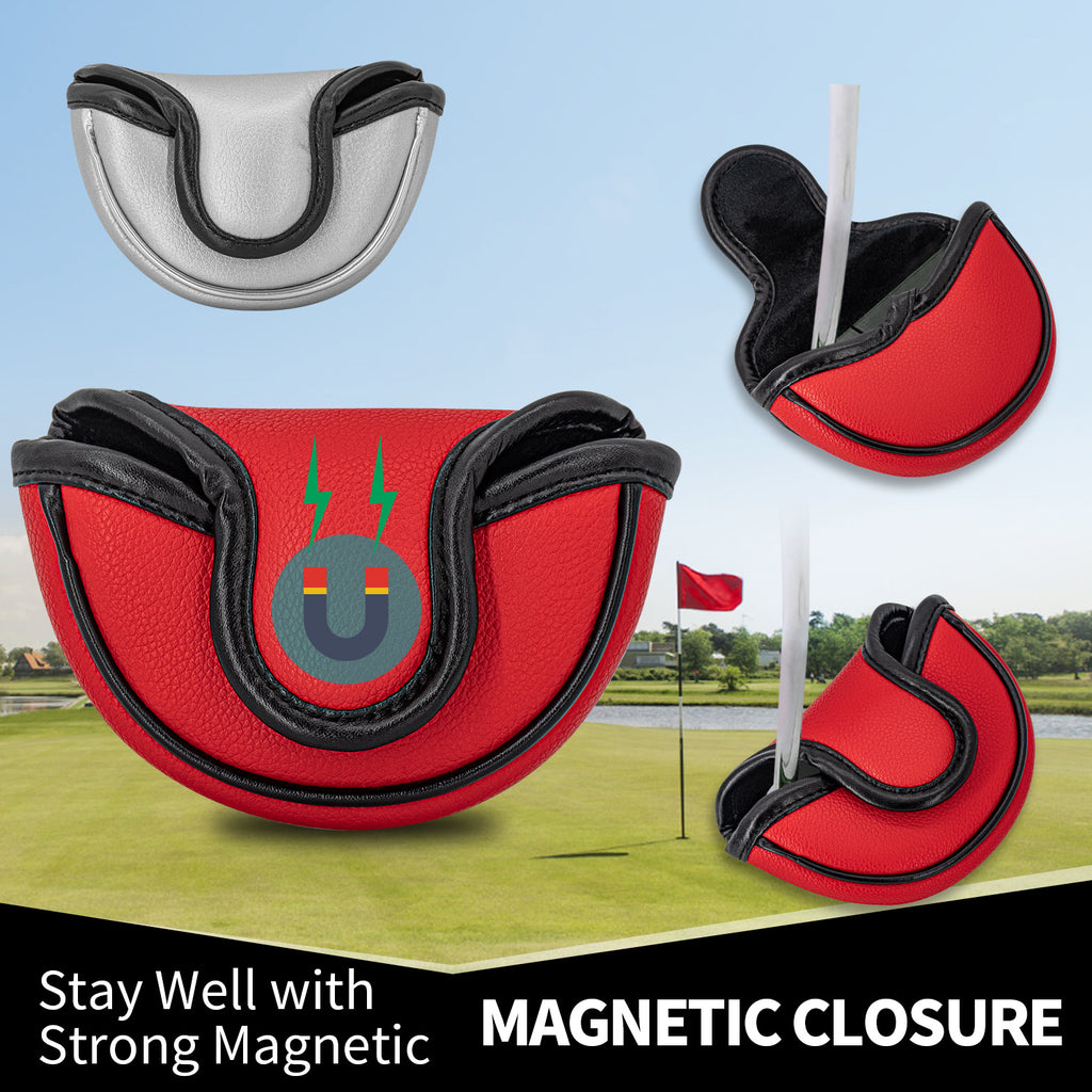 Funny Little Monster Leather Mallet Putter Covers Golf Head Covers