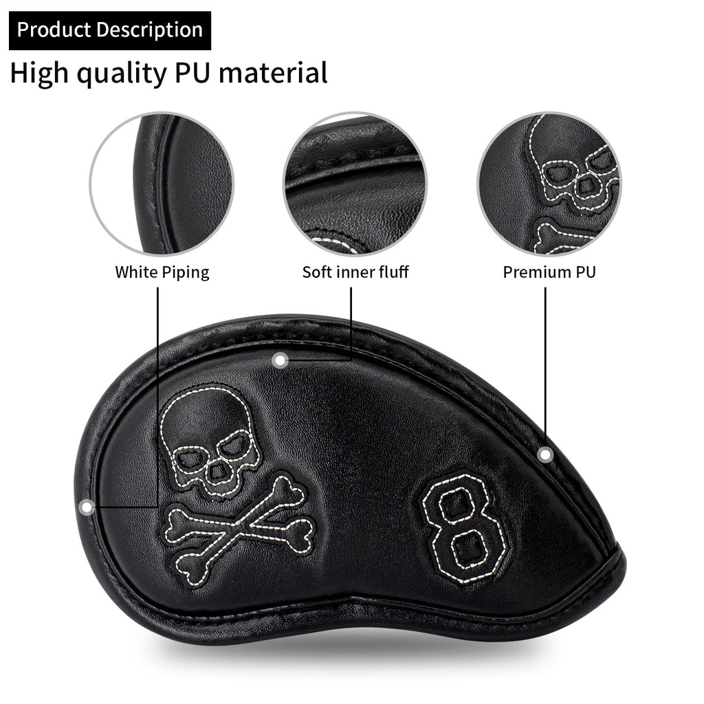 Skull Pattern Embroidery head covers for golf irons