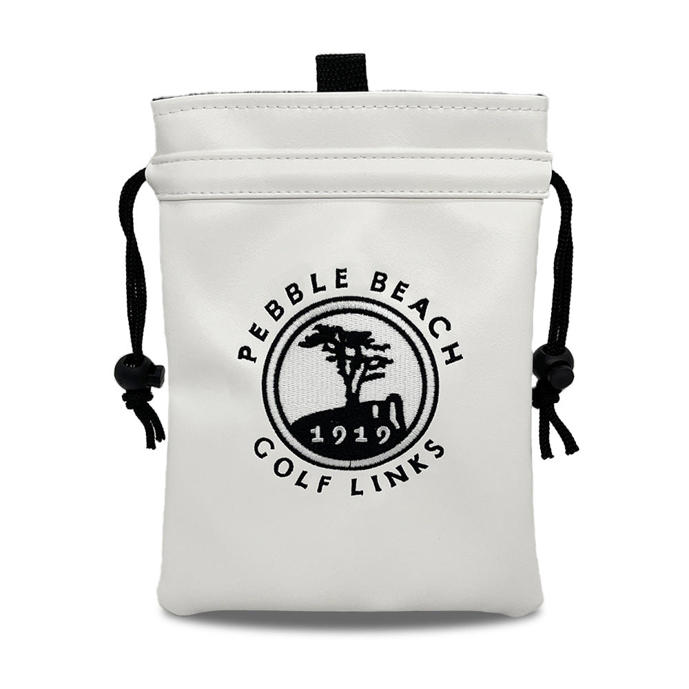 Golf Pouch bag 1919 tree embroidery Drawstrings - Synthetic Leather Tee Pouch