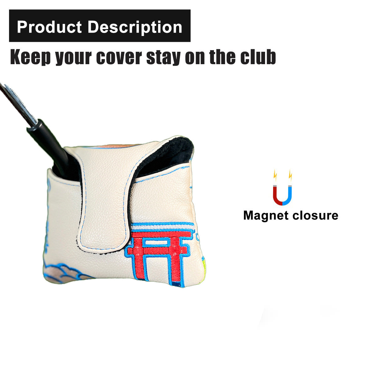Japanese-style Embroidery personalised putter cover