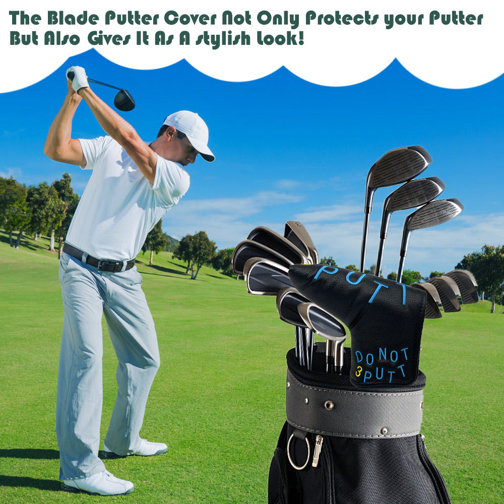 Letter-Embroidered PU Leather magnetic putter cover mallet