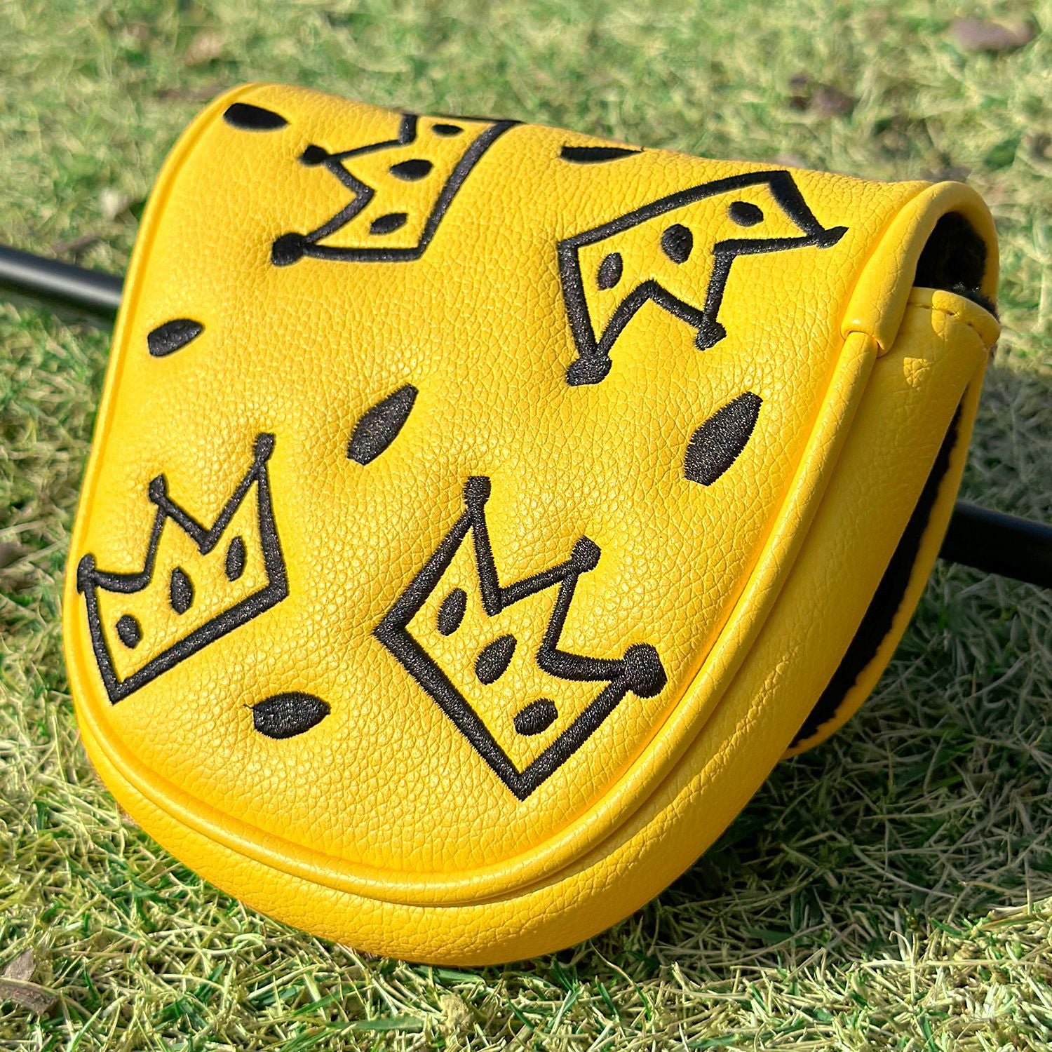 Square Putter Cover Crown Embroidery PU Leather
